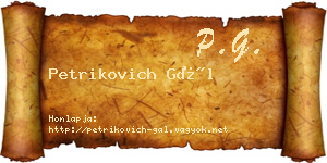 Petrikovich Gál névjegykártya